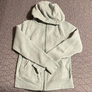 Lululemon Scuba Hoodie, Full Zip, slim fit, Sea foam heather green, women’s sz 6